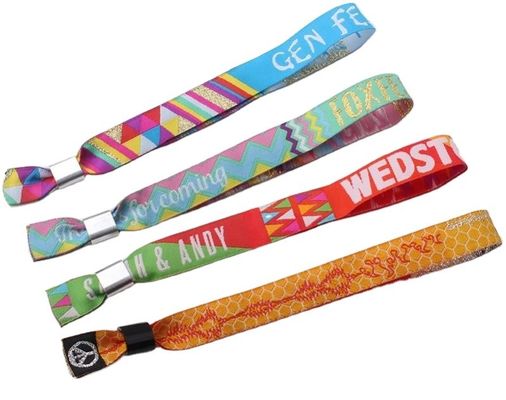 350*15mm Logo personnalisé Cadeaux promotionnels Bracelets en polyester tissés pour l'événement Festival