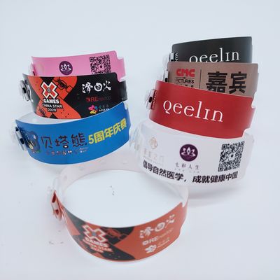 250*16mm L en forme d'événements en plastique Bracelet Impression personnalisée Logo Bracelet Bracelet bouton