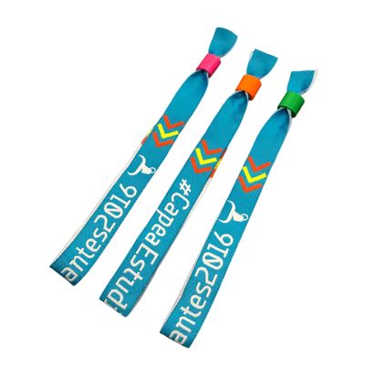 Taille personnalisée Événement Fête Fête RFID Bracelets en tissu satiné avec impression de logo