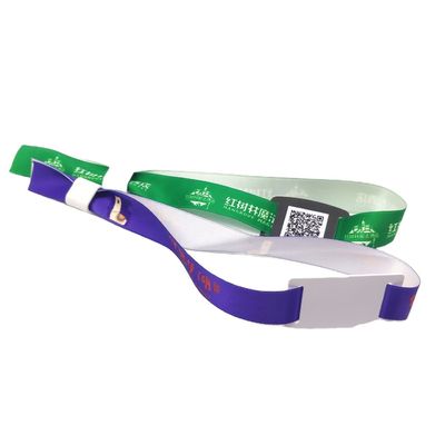 Bracelet RFID en tissu de festival sur mesure professionnel 350*15mm personnalisable pour tout événement