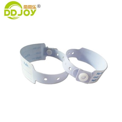 Bracelet doux pour nouveau-né avec puce RFID NFC et logo personnalisé en PVC bleu