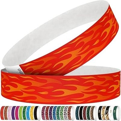 250*25mm et 250*19mm Tyvek Bracelet en papier avec exigences d'impression personnalisées