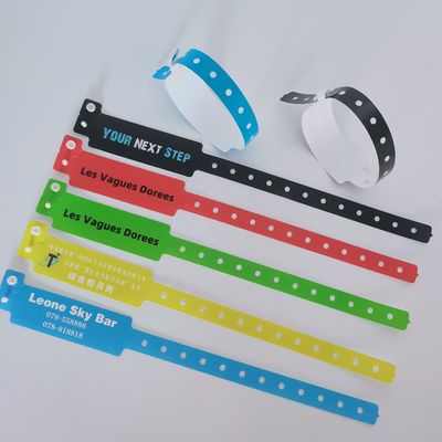 250*25mm/250*19mm PE Bracelet VIP Admission au parc/événements/festival Certifié ISO9001
