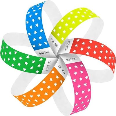 Des bracelets Tyvek simples en orange 100 pcs pour les fournitures d'événement Logo OEM personnalisé