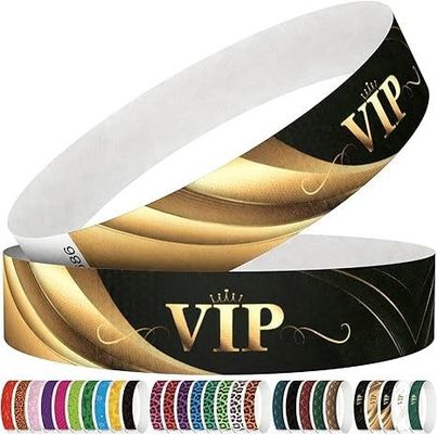 Des bracelets en papier imperméable Tyvek parfaits pour les événements, les fêtes avec l'impression de logo sur mesure.