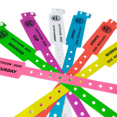 Certifié ISO9001 Impression numérique personnalisée CMYK Bracelet en plastique étanche pour hôtel