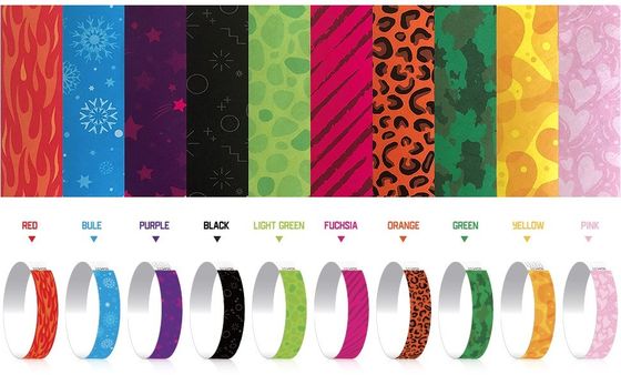 Logo personnalisé Bracelet imprimé Papier étanche Tyvek Bracelets pour les fournitures de fête d'événement en vert