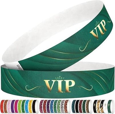 100 pièces de bracelets Tyvek simples résistant à l'eau et aux larmes pour les fournitures d'événement