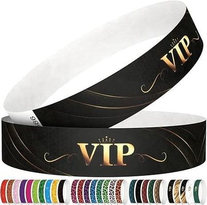 100 pièces de bracelets Tyvek simples résistant à l'eau et aux larmes pour les fournitures d'événement
