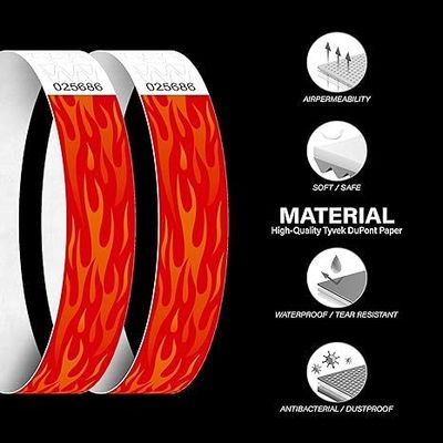 Des bracelets Tyvek étanches pour les fêtes d'événements en matériau vert résistant aux larmes
