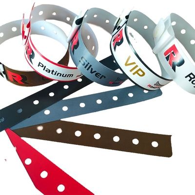 Bracelet en plastique imperméable à l'eau à usage unique pour les parcs/événements/festivals