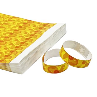 Bracelet en papier Tyvek DuPont imprimé pour l'entrée personnalisée du parc d'attractions