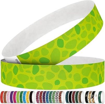 Bracelet en papier Tyvek DuPont imprimé pour l'entrée personnalisée du parc d'attractions