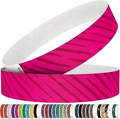 Bracelet en papier Tyvek DuPont imprimé pour l'entrée personnalisée du parc d'attractions