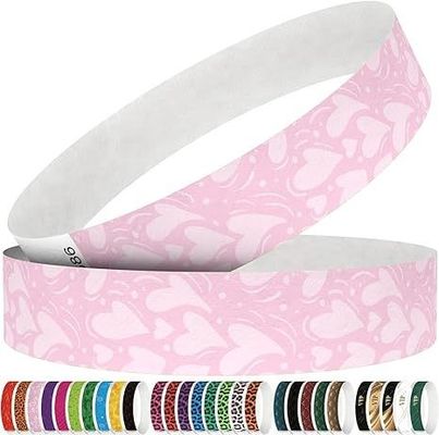 Bracelet en papier Tyvek DuPont imprimé pour l'entrée personnalisée du parc d'attractions