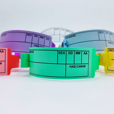 Logo Acceptable Bracelet de poignet en PVC pour l' identification hospitalière Bracelets en vinyle jetables