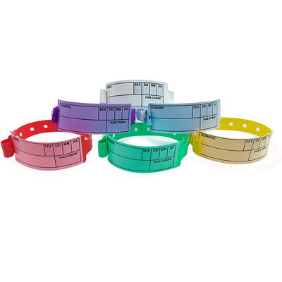 Logo Acceptable Bracelet de poignet en PVC pour l' identification hospitalière Bracelets en vinyle jetables