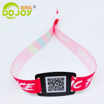 Contrôle d'accès Événements personnalisés Billet Bracelet RFID tissé Tissu Bracelet NFC Taille régulière 350*15mm