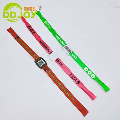 Contrôle d'accès Événements personnalisés Billet Bracelet RFID tissé Tissu Bracelet NFC Taille régulière 350*15mm