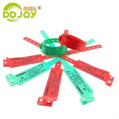 Bracelet d'identification personnalisé en PVC pour les parcs pour enfants et les événements caritatifs en rouge