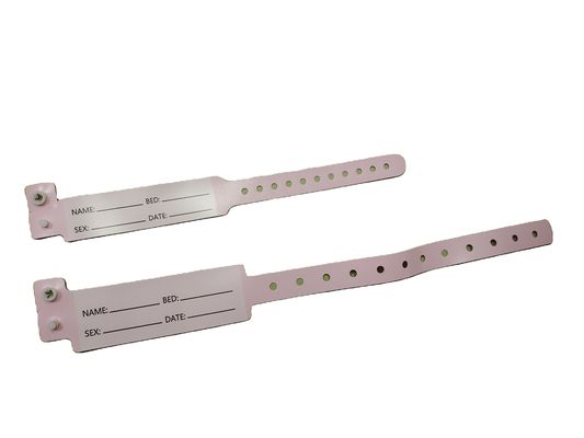 Patients hospitalisés Bracelet d'identité médicale en PVC Bracelet de poignet avec 250*25mm et 170*18mm Tailles