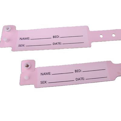 Patients hospitalisés Bracelet d'identité médicale en PVC Bracelet de poignet avec 250*25mm et 170*18mm Tailles