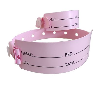 Patients hospitalisés Bracelet d'identité médicale en PVC Bracelet de poignet avec 250*25mm et 170*18mm Tailles