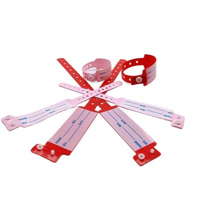 Bracelet d'identification du patient en vinyle imperméable à l'eau 100 pièces/boîte Bracelets d'identification en PVC personnalisés pour l'hôpital