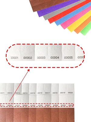 OEM Impression de logo personnalisé Tyvek Bracelets pour événements Bracelets en papier étanches