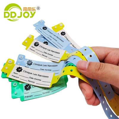 Bandes en PVC doux jaune pour l'identification du patient à l'hôpital Logo personnalisable et imperméable par DDJOY