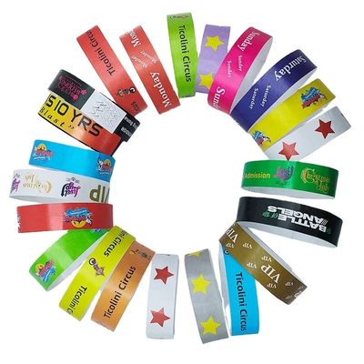 Logo personnalisé Bracelet imprimé Papier imperméable Tyvek Poignets pour les fournitures de fête d'événement