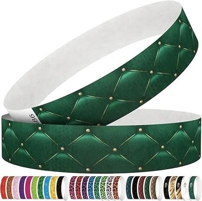 Logo personnalisé Bracelet imprimé Papier imperméable Tyvek Poignets pour les fournitures de fête d'événement