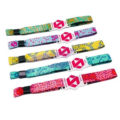 350*15mm Poignets RFID de taille régulière Tissu satiné avec logo personnalisé et impression de texte