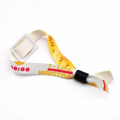 350*15mm Poignets RFID de taille régulière Tissu satiné avec logo personnalisé et impression de texte