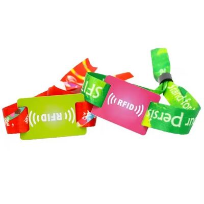 350*15mm Poignets RFID de taille régulière Tissu satiné avec logo personnalisé et impression de texte