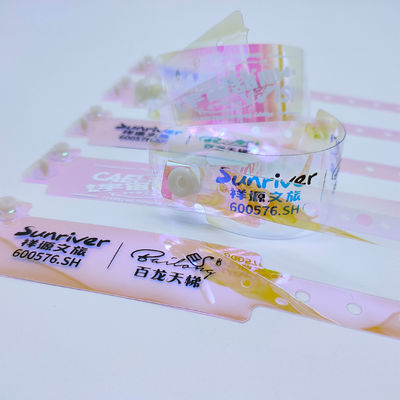 250*25mm/250*16mm Bracelets en plastique de couleur dégradée imperméable à l'eau personnalisé pour le club de nuit de bar