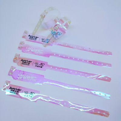 250*25mm/250*16mm Bracelets en plastique de couleur dégradée imperméable à l'eau personnalisé pour le club de nuit de bar
