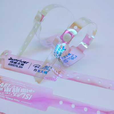 250*25mm/250*16mm Bracelets en plastique de couleur dégradée imperméable à l'eau personnalisé pour le club de nuit de bar