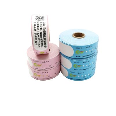 205*25mm Disposable imperméable à l'eau Qr Code papier d'impression sur mesure Event bracelet thermique