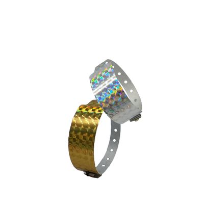 Bracelet personnalisable en forme de L en matériau holographique pour les événements 250*25mm en orange