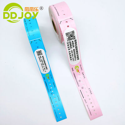 205*25 mm bracelet à rouleaux de code-barres personnalisé pour enfant pour l'identification du patient hospitalisé