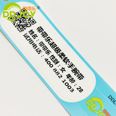 205*25 mm bracelet à rouleaux de code-barres personnalisé pour enfant pour l'identification du patient hospitalisé