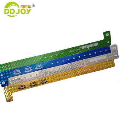 Bracelet personnalisable en forme de L en matériau holographique pour les événements 250*25mm en orange