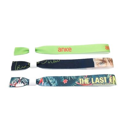 Tissu en satin bleu pour un événement personnalisé une fois, des bracelets de fête avec impression de logo