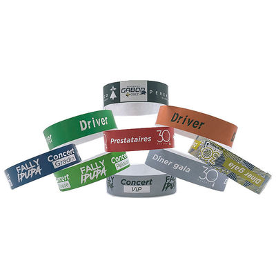 Des bracelets Tyvek de couleur solide pour les événements et les festivals personnalisables et imperméables