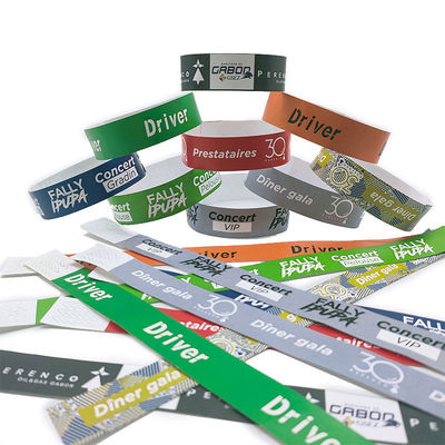 Des bracelets Tyvek de couleur solide pour les événements et les festivals personnalisables et imperméables