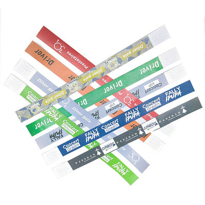 Des bracelets Tyvek de couleur solide pour les événements et les festivals personnalisables et imperméables