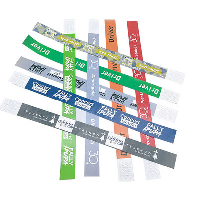 Des bracelets Tyvek de couleur solide pour les événements et les festivals personnalisables et imperméables