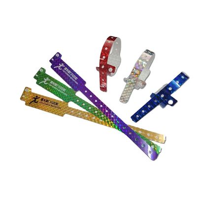 Bracelet holographique personnalisé bleu pour les festivals et les concerts Taille 250*25mm/250*16mm
