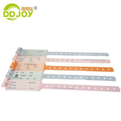 Bracelet jetable en plastique médical orange pour système d'identification d'hôpital sur mesure
